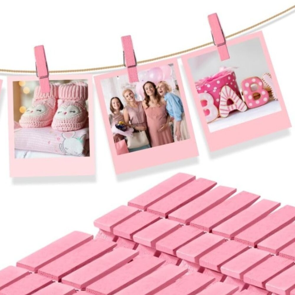 ♥️ Pink Baby Clothes Pins Set